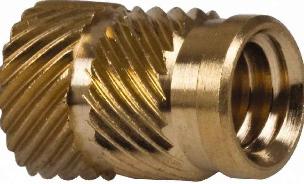 5/16" Drill, 1/4 20 UNC, 0.341" Dia, Brass Unheaded Heat Installed Threaded Insert