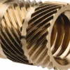 3/8" Drill, 5/16 18 UNC, 0.403" Dia, Brass Unheaded Heat Installed Threaded Insert