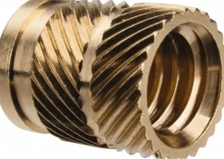 3/8" Drill, 5/16 18 UNC, 0.403" Dia, Brass Unheaded Heat Installed Threaded Insert