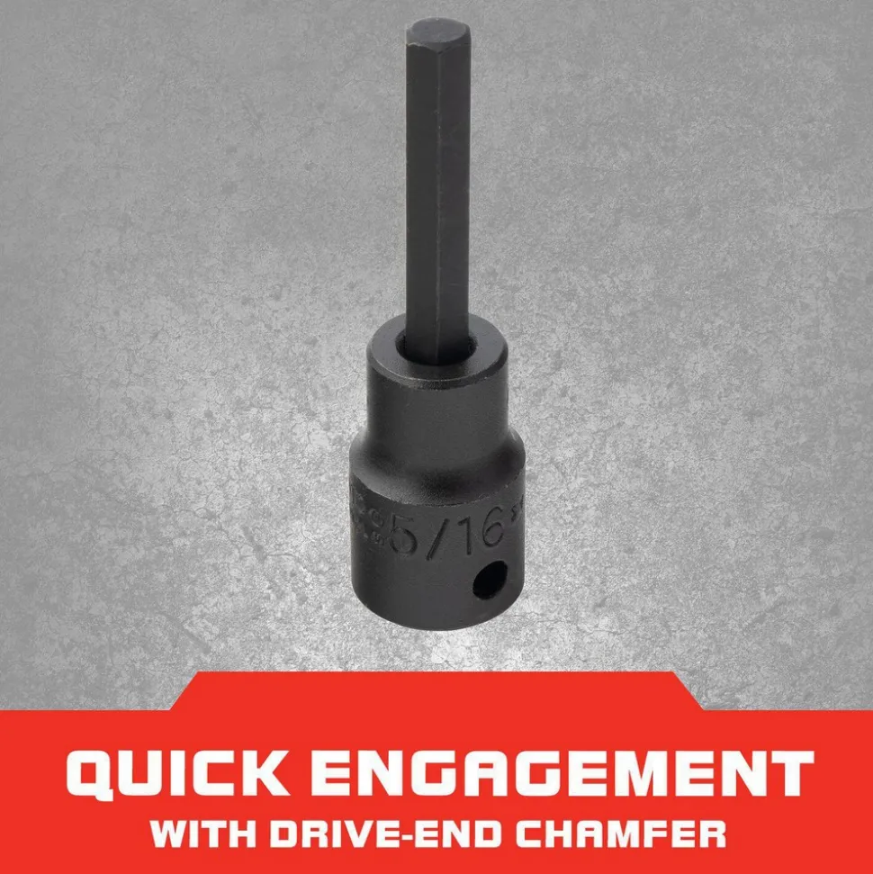 1/2" Drive, 5/16" Impact Hex Bit Socket