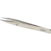 Dumont-Style Swiss Pattern Tweezer: OO-SA, Stainless Steel, Thick Shank with Flat Edge, Honed & Blunt Point Tip, 4-3/4" OAL