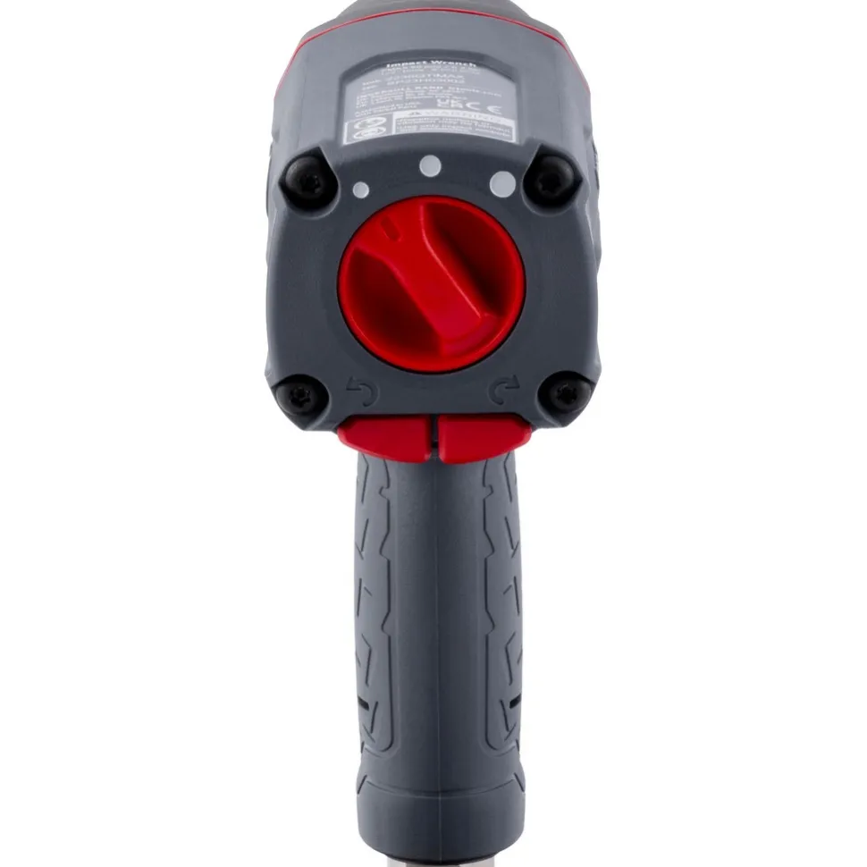 DXS® Air Impact Wrench: 1/2" Drive, Standard Anvil, 1350 BPM, 8500 RPM, Gray