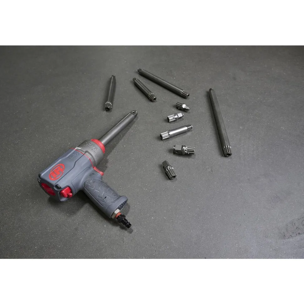 DXS® Air Impact Wrench: 1/2" Drive, Standard Anvil, 1350 BPM, 8500 RPM, Gray