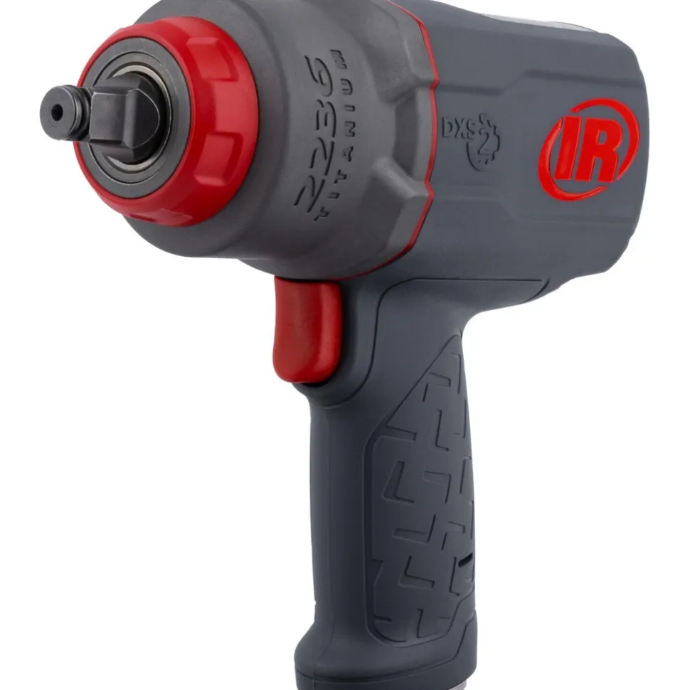 DXS® Air Impact Wrench: 1/2" Drive, Standard Anvil, 1350 BPM, 8500 RPM, Gray