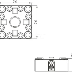 EDM Chucks: Chuck Size: 70mm x 70mm x 27mm; System Compatibility: Macro, System 3R; Actuation Type: Manual; Material: Stainless Steel