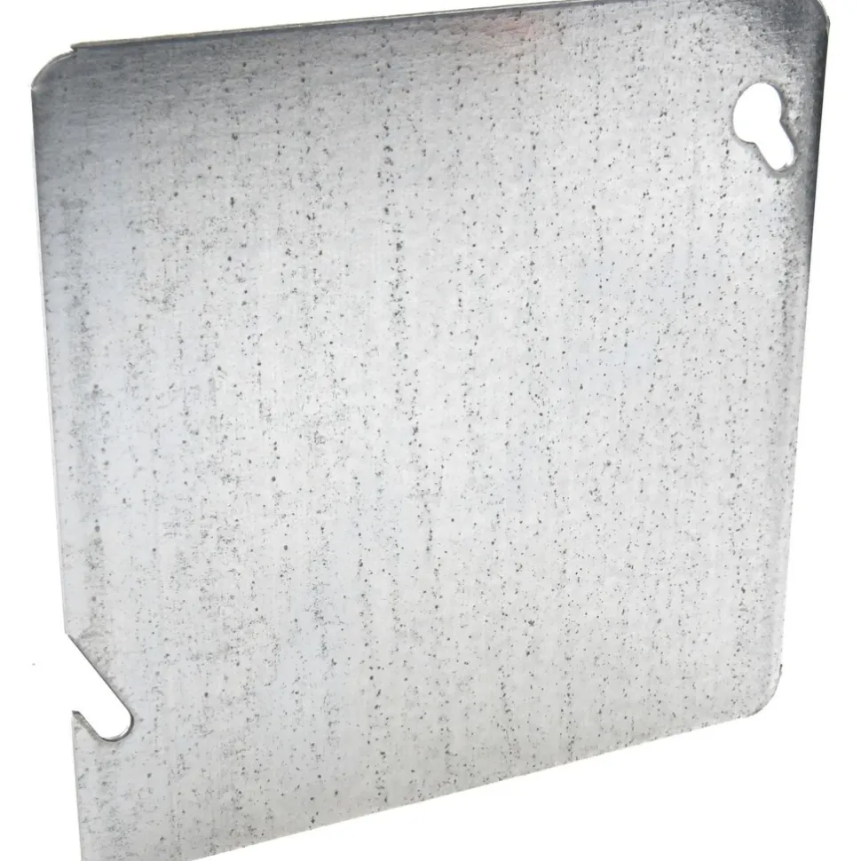 Electrical Box Cover: Steel, 4-11/16" Wide