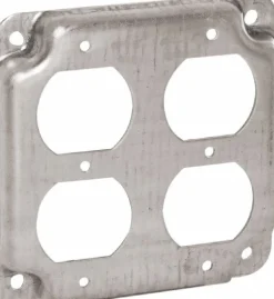 Electrical Box Cover: Steel, 4" Wide, 4" High
