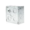 Electrical Junction Box: Steel, Square, 4" OAH, 4" OAW, 2-1/8" OAD, 2 Gangs
