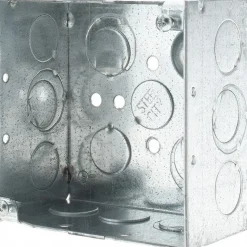 Electrical Junction Box: Steel, Square, 4