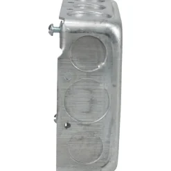 Electrical Junction Box: Steel, Square, 4" OAH, 4" OAW, 1-1/2" OAD, 2 Gangs