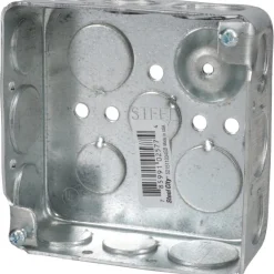 Electrical Junction Box: Steel, Square, 4