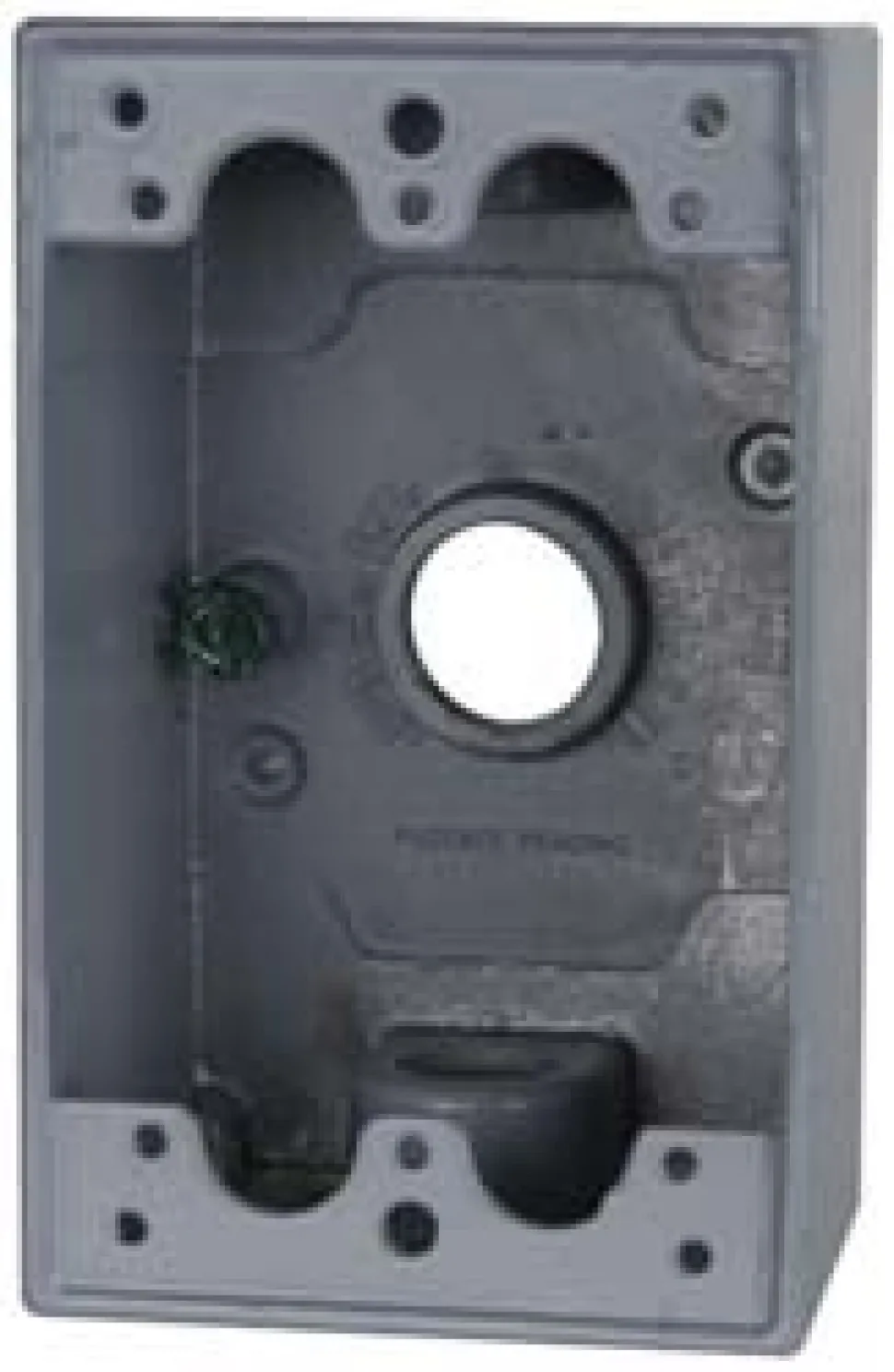 Electrical Outlet Box: Aluminum, Rectangle, 4-9/16" OAH, 2-7/8" OAW, 2" OAD, 1 Gang