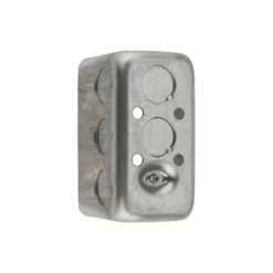 Electrical Outlet Box: Steel, Rectangle, 4" OAH, 2-1/8" OAW, 2-1/8" OAD, 1 Gang