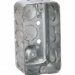 Electrical Device Box: Steel, Rectangle, 4" OAH, 2-1/8" OAW, 1-7/8" OAD, 1 Gang