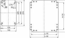 Electrical Enclosure Mounting Plate: Use with 400 (H) x 400 (W) Floor Standing Enclosure, Steel