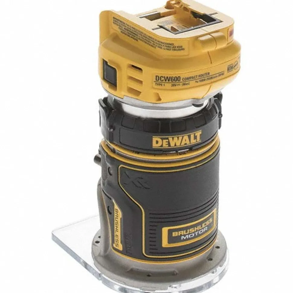 Electric Compact Router: 1/4" Collet, 4.0000" Base Dia, 1.25 hp, 16,000-27,000 RPM