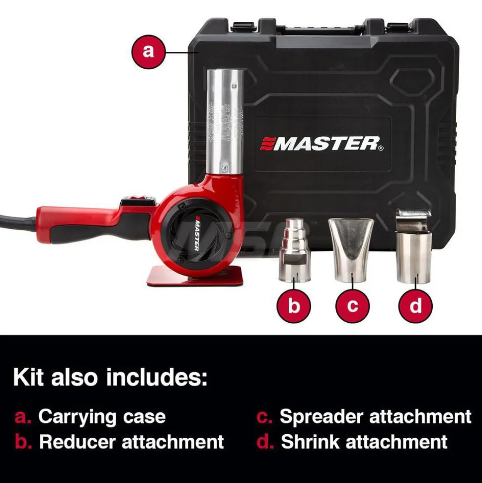 Electric Heat Gun Kit: 130 to 1,200° F, 27 CFM