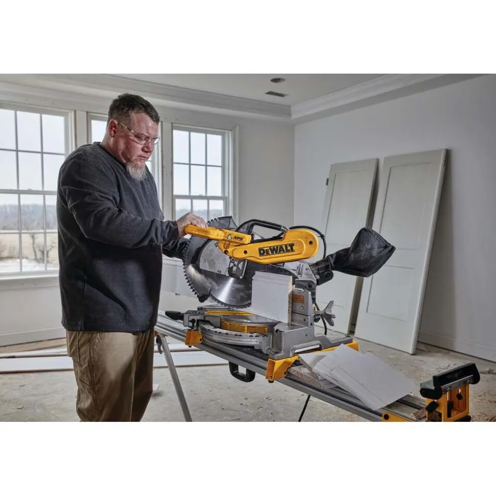 Electric Miter Saw: 12" Blade, 5/8 or 1" Arbor