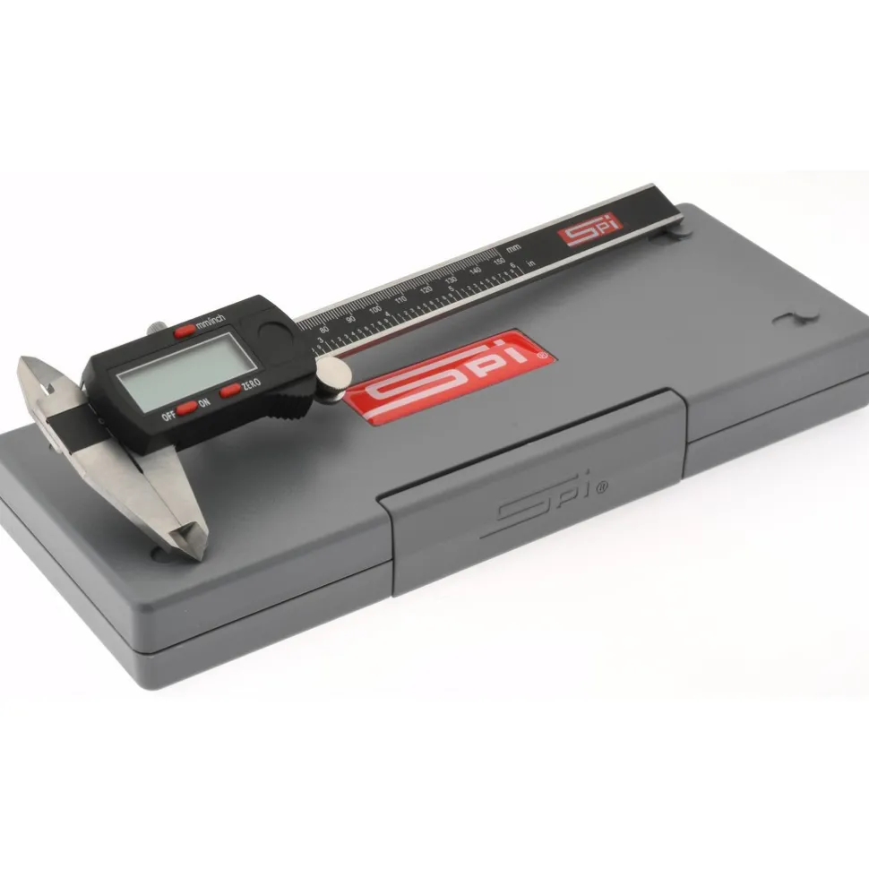 Electronic Caliper: 150.00 mm, 6", 0.0100 mm, 0.0005" Resolution, +/-0.04 mm, +/-0.0015" Accuracy, Stainless Steel