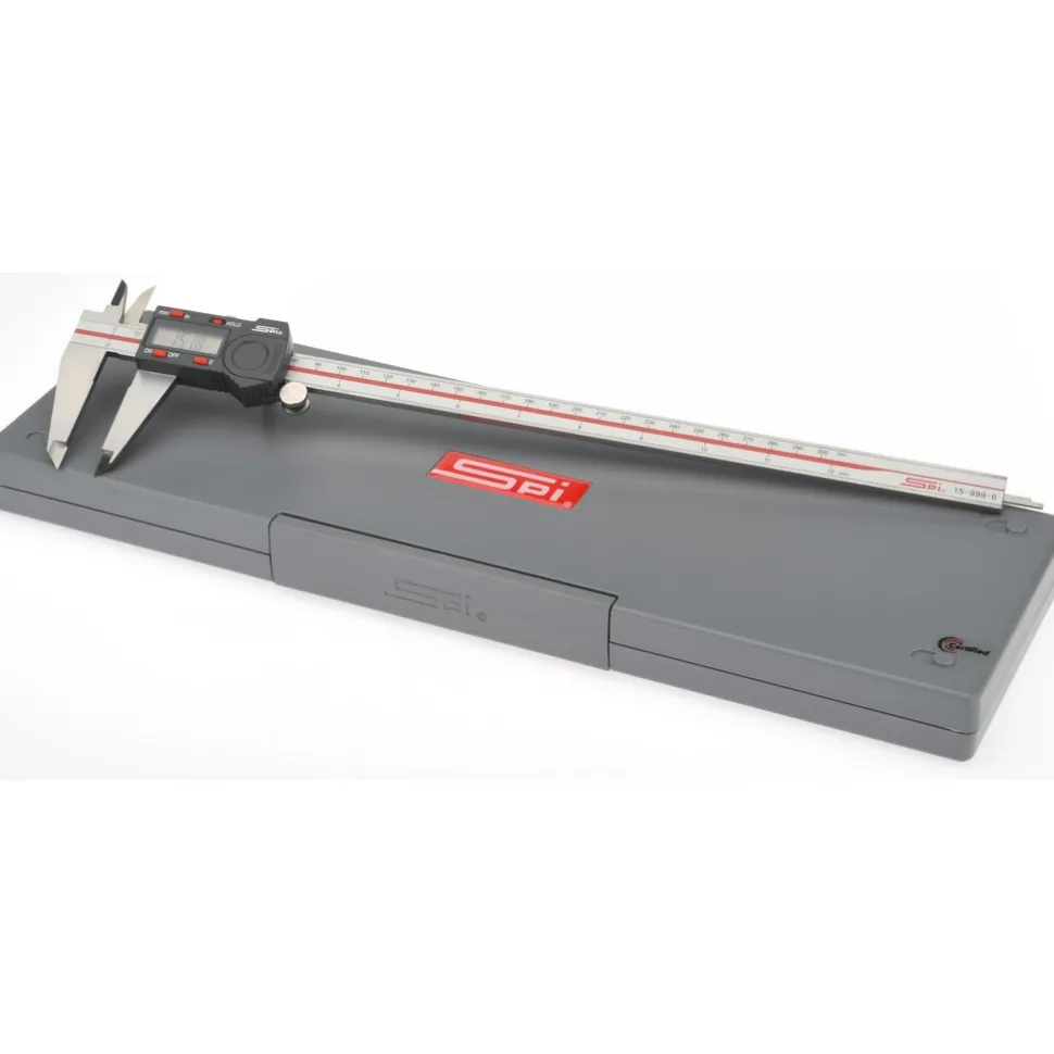 Electronic Caliper: 300.00 mm, 12", 0.0100 mm, 0.0005" Resolution, +/-0.03 mm, +/-0.0015" Accuracy, Calibrated, Stainless Steel