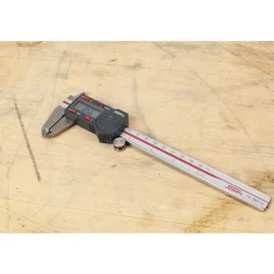 Electronic Caliper: 150.00 mm, 6", 0.0100 mm, 0.0005" Resolution, +/-0.02 mm, +/-0.0010" Accuracy, Calibrated, Stainless Steel
