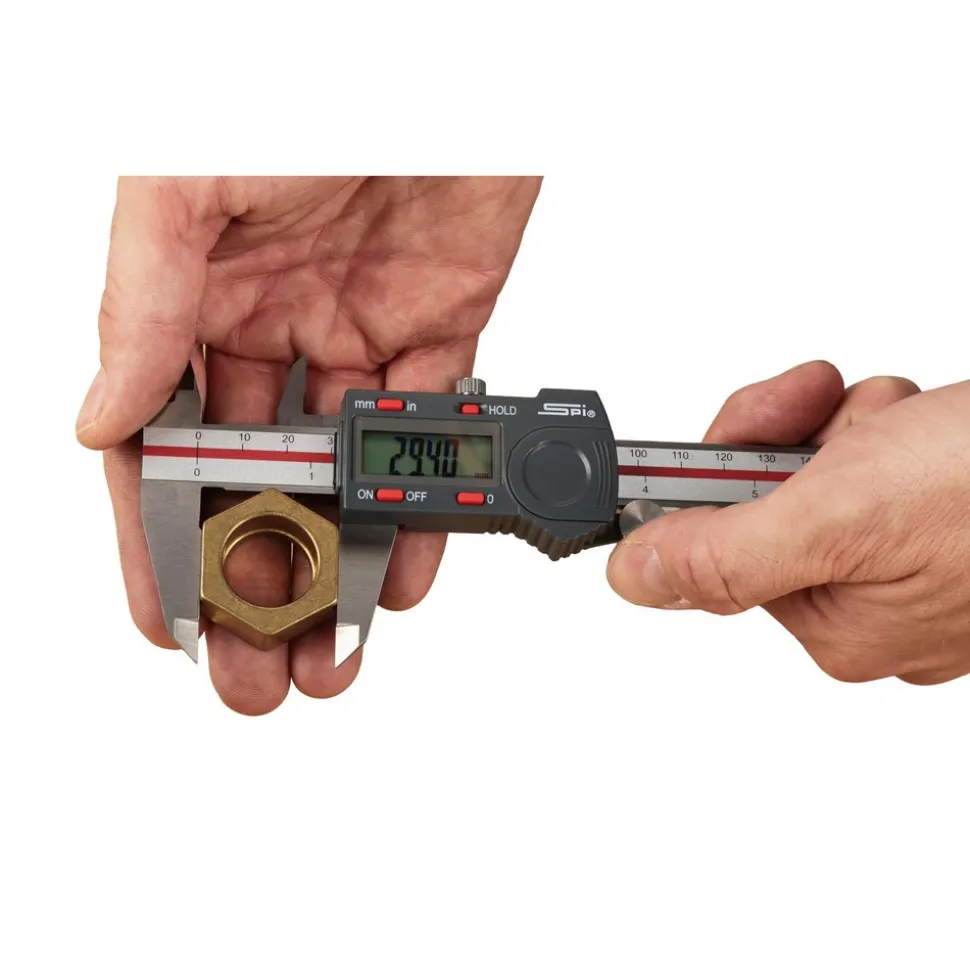 Electronic Caliper: 150.00 mm, 6", 0.0100 mm, 0.0005" Resolution, +/-0.02 mm, +/-0.0010" Accuracy, Calibrated, Stainless Steel