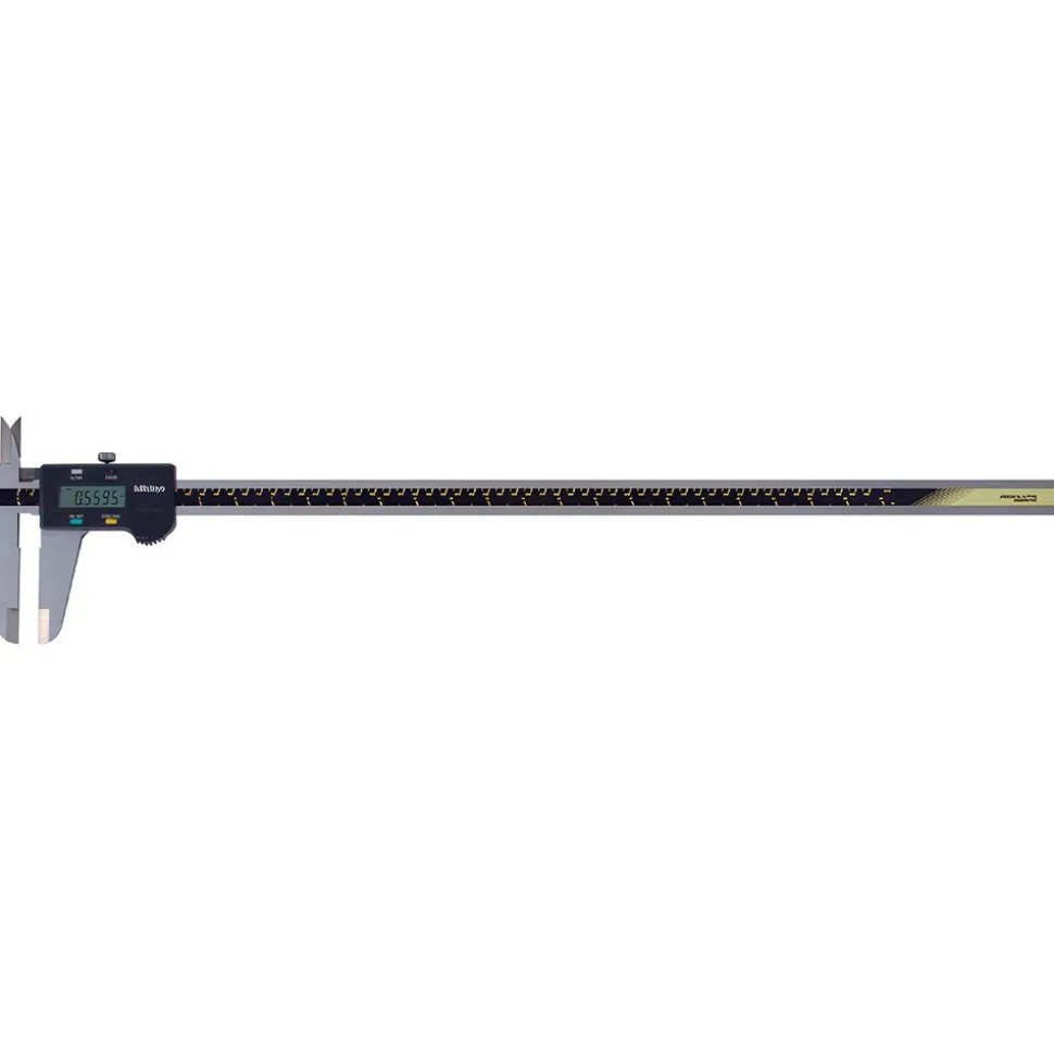 Electronic Caliper: 600.00 mm, 24", 0.01 mm, 0.0005" Resolution, +/-0.05 mm, +/-0.0020" Accuracy, Data Output, Stainless Steel