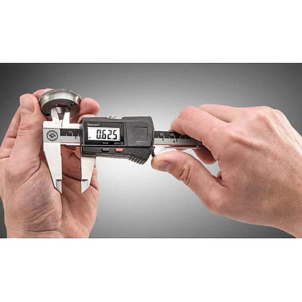 Electronic Caliper: 150.00 mm, 6", 0.01 mm, 0.0005" Resolution, +/-0.02 mm, +/-0.0010" Accuracy, Stainless Steel