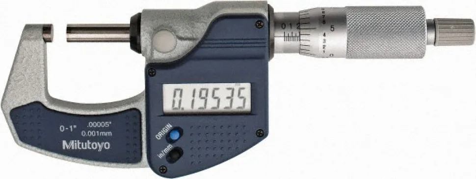 Electronic Outside Micrometer: 0.00 mm to 1", Solid Carbide Face