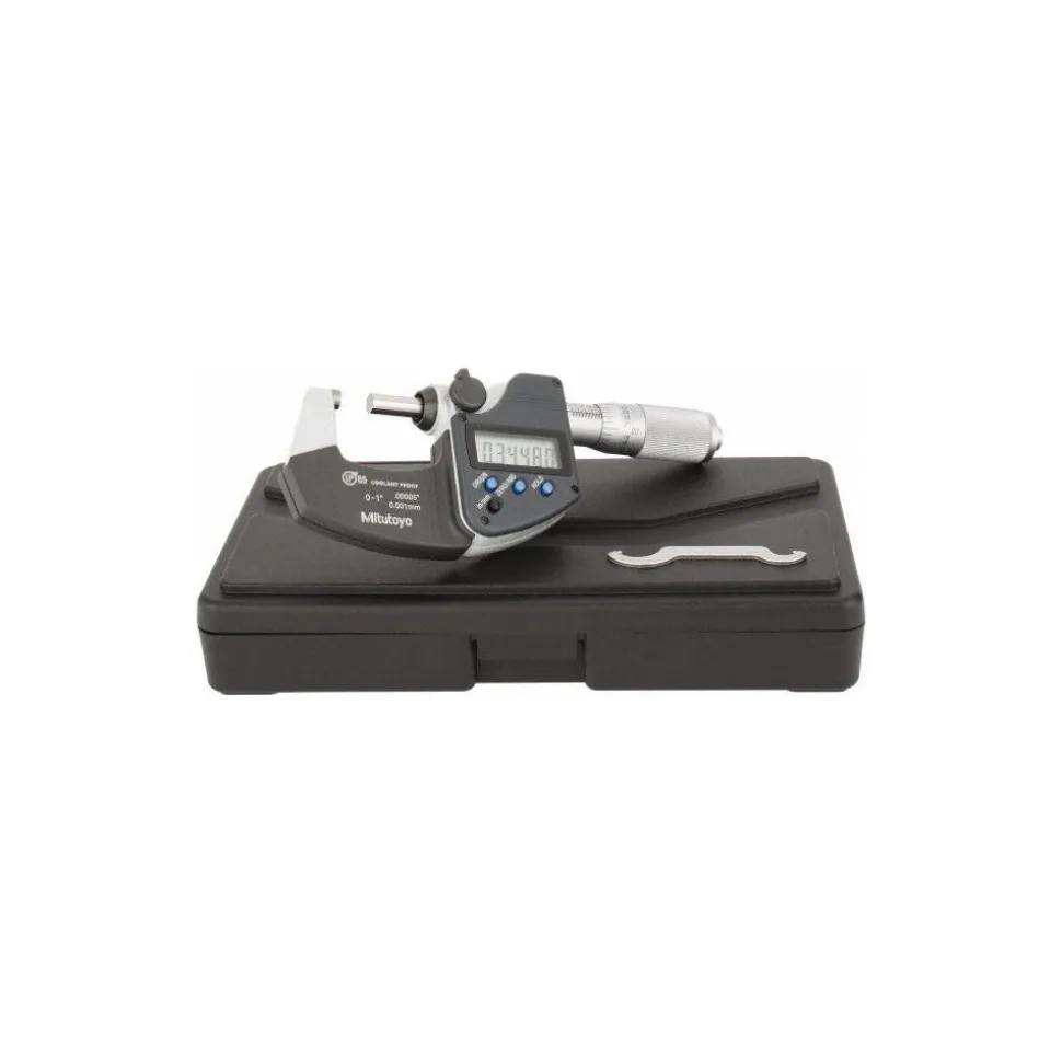 Electronic Outside Micrometer: 0.00 mm to 1", Solid Carbide Face, IP65