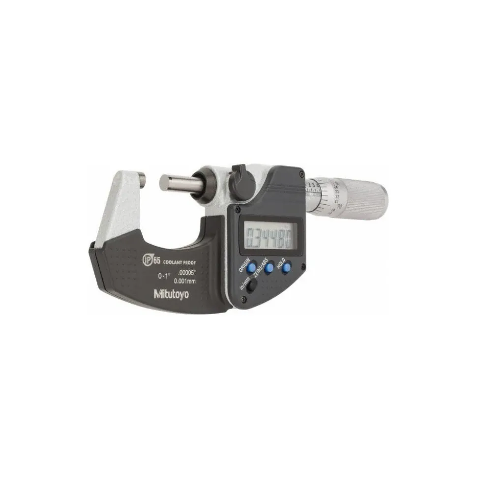 Electronic Outside Micrometer: 0.00 mm to 1", Solid Carbide Face, IP65