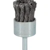 End Brush: 1-1/8" Dia, Steel, Knotted Wire