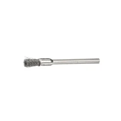 End Brushes: 1/4" Dia, Stainless Steel, Crimped Wire