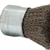 End Brushes: 1" Dia, Stainless Steel, Crimped Wire