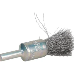 End Brushes: 1/2" Dia, Steel, Crimped Wire