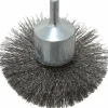 End Brushes: 3" Dia, Steel, Crimped Wire