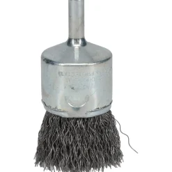 End Brushes: 1" Dia, Steel, Crimped Wire