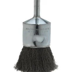 End Brushes: 1" Dia, Steel, Crimped Wire