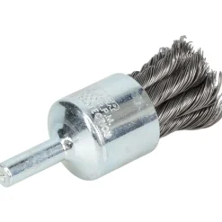End Brushes: 3/4" Dia, Steel, Knotted Wire