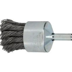 End Brushes: 1-1/8" Dia, Steel, Knotted Wire