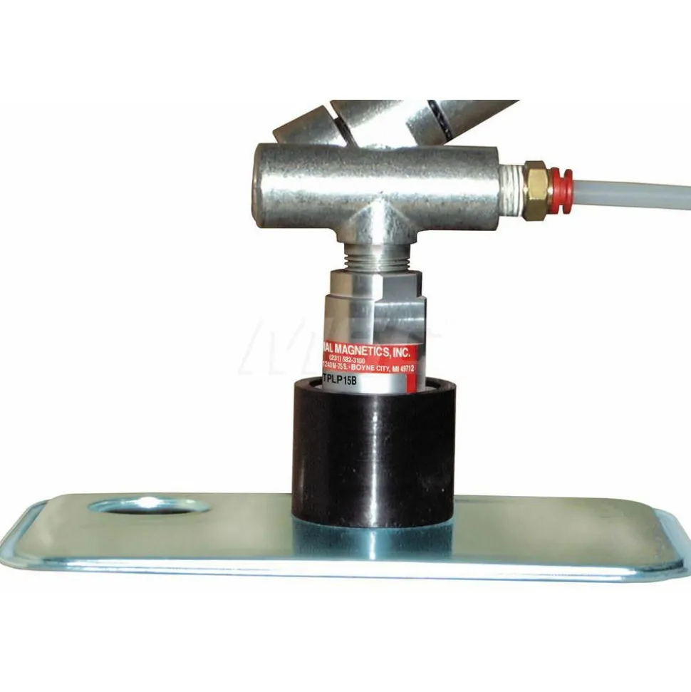 End Effector Accessories; Product Type: Magnetic Gripper; Product Orientation: Horizontal; Body Material: Aluminum; Component Material: Aluminum; Brass; Steel; Rare Earth Magnet; Maximum Product Load (Lb.): 17; Overall Length (Decimal Inch): 1-1/2 in; Overall Dia (Decimal Inch): 1-1/2