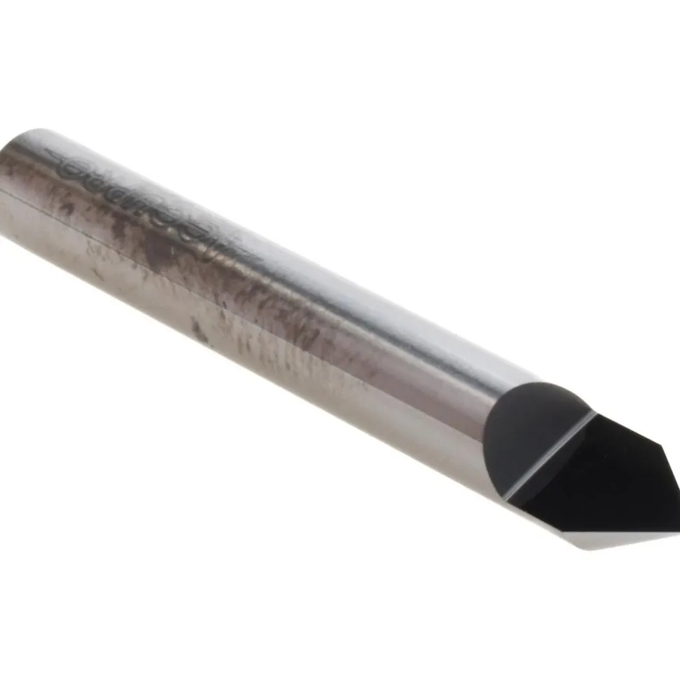 Engraving Cutter: 60 °, 1/4" Dia, Conical Point, Solid Carbide