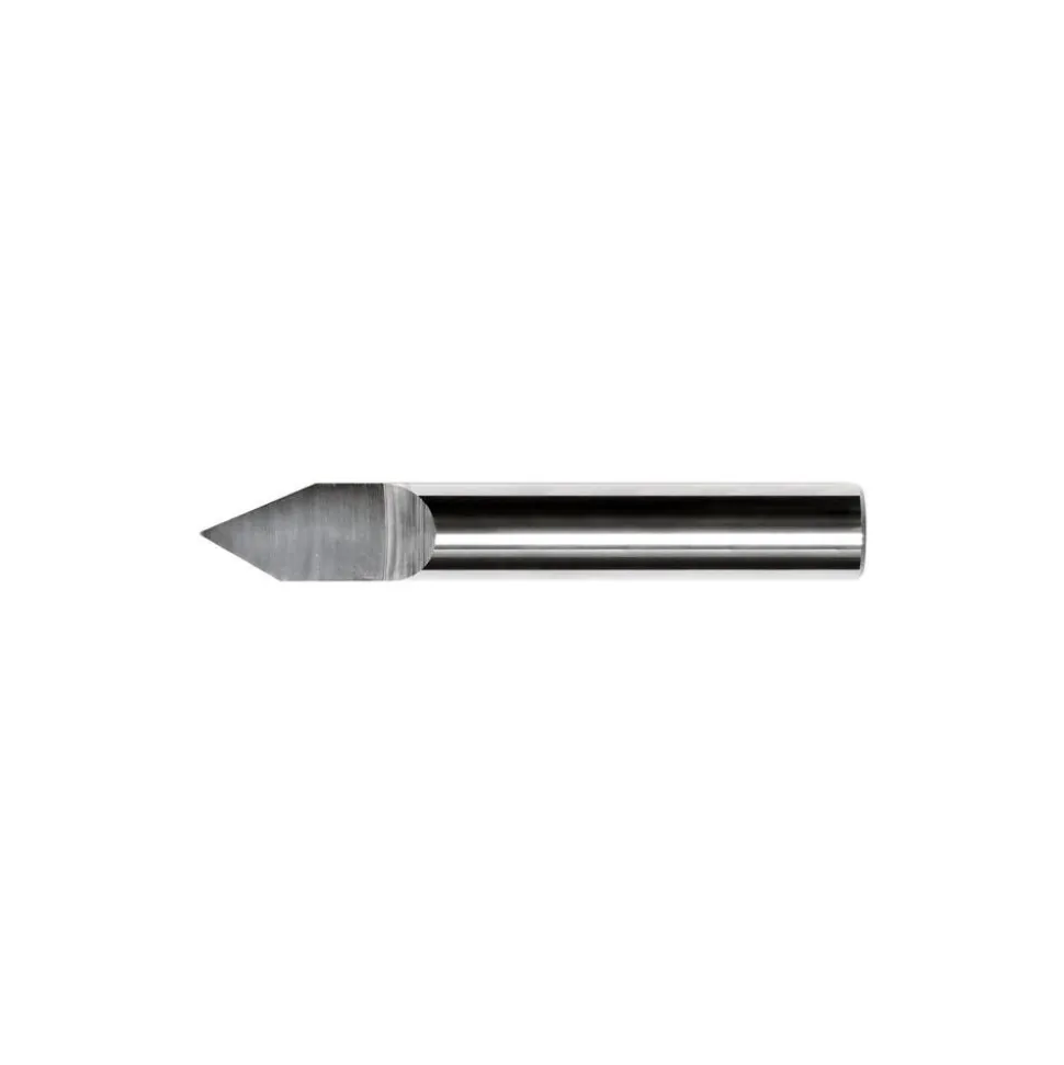 Engraving Cutter: 90 °, 1/8" Dia, 0.002" Tip Dia, Conical Point, Solid Carbide
