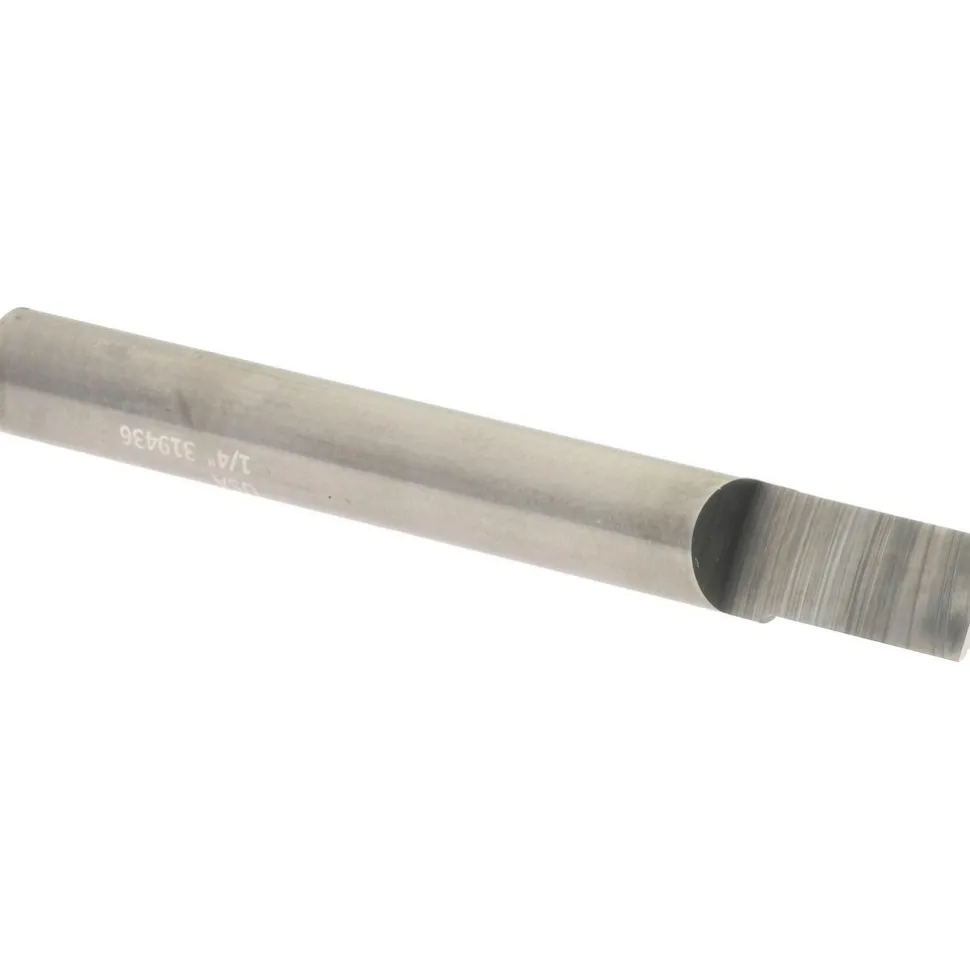 Engraving Cutter: 1/4" Dia, 0.25" Tip Dia, Square Point, Solid Carbide