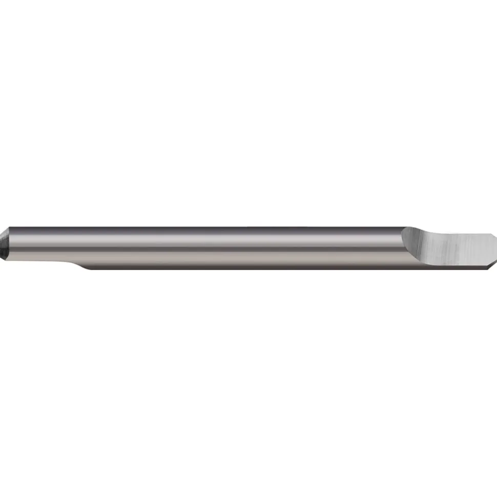 Engraving Cutter: 3/16" Dia, 0.008" Tip Dia, Tipped Off Point, Solid Carbide