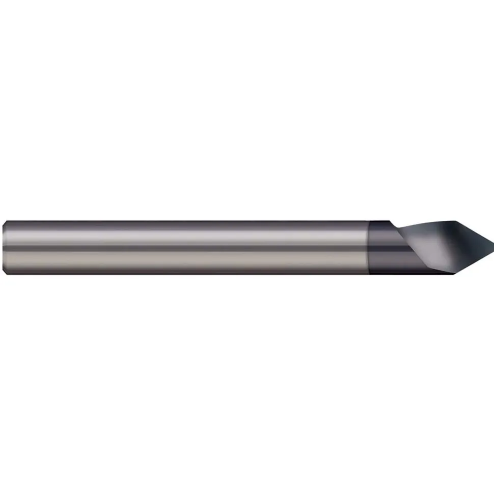 Engraving Cutter: 60 °, 1/8" Dia, 0.01" Tip Dia, Tipped Off Point, Solid Carbide