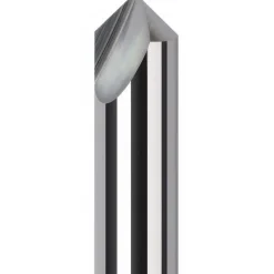 Engraving Cutter: 60 °, 1/4" Dia, Tip Radius Point, Solid Carbide