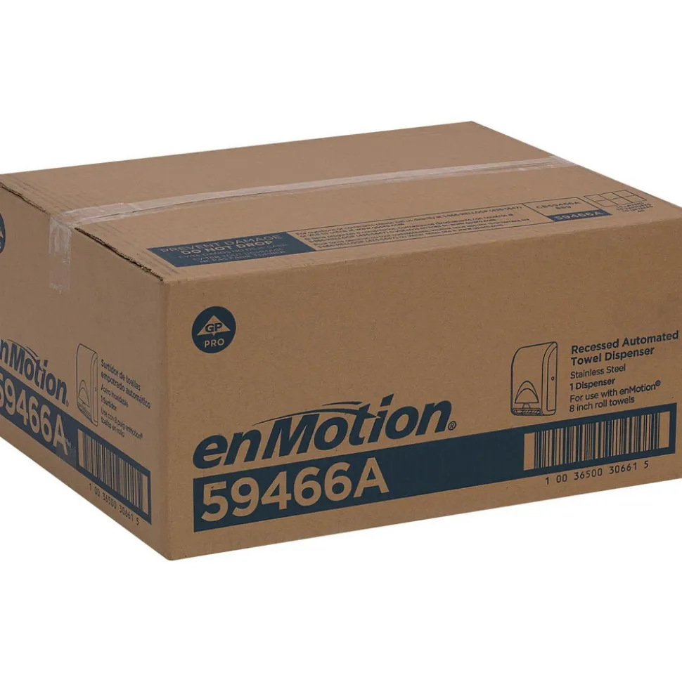 Enmotion 8" Recessed Automated Touchless Paper Towel Dispenser, Stainless Steel