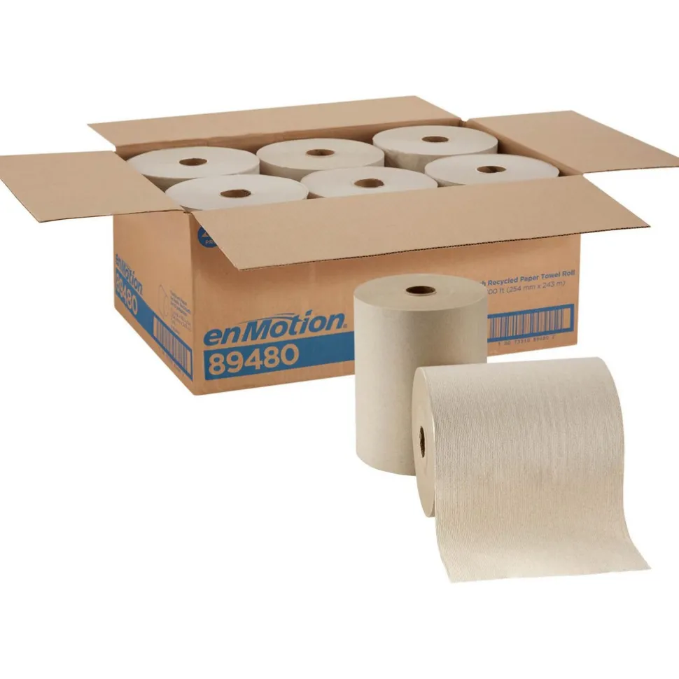 Enmotion 10" Recycled Paper Towel Rolls, Brown