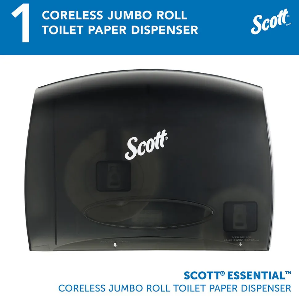 Essential Coreless Jumbo Roll Toilet Paper Dispenser with Stub Roll, Black, 14.25" x 9.75" x 6.00"